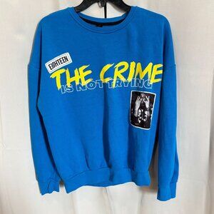 Plus Eighteen Mens Sweatshirt Small Hip Hop Mixed Media Thug Life Y2K 18542